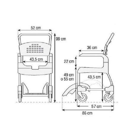 CHAIR CLEAN SHOWER AND WC (49 cm)