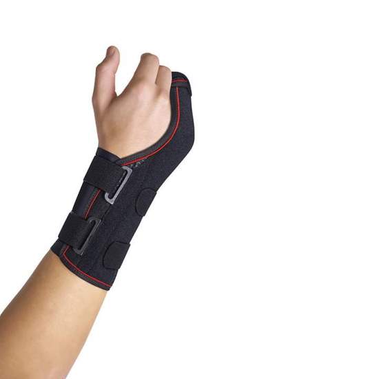Semi-rigid wrist brace with...